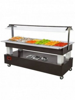 Buffet - Refrigerated salad bar, 6x GN1/1-150 (Wengé wood)
