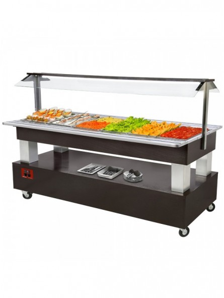 Buffet - Refrigerated salad bar, 6x GN1/1-150 (Wengé wood)