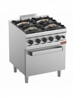 Gas range 4 burners, with oven GN 2/1