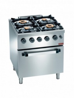 Gas range 4 burners, with oven GN 2/1
