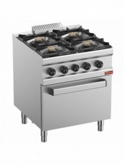Gas range 4 burners, electric convection oven GN 1/1