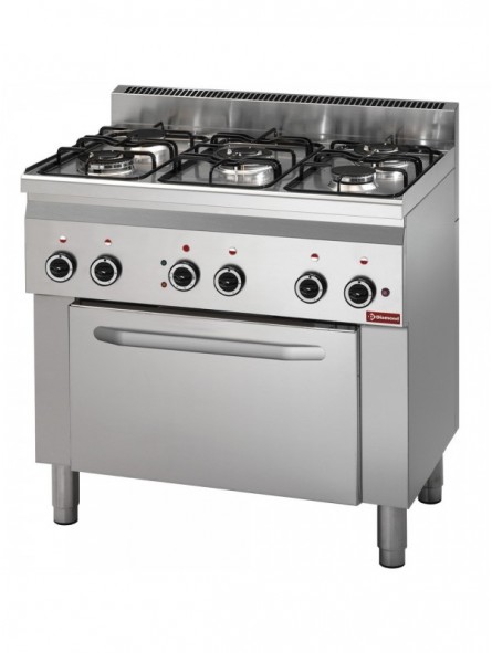 Gas range 5 burners, electric convection oven 4x GN 1/1