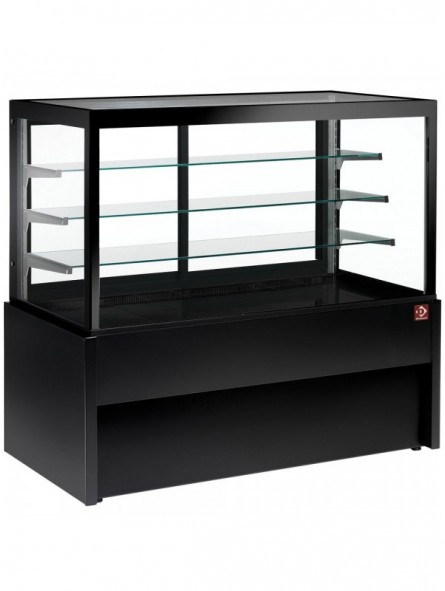Panoramic display counter, heated, 4 levels, without storage room - BLACK