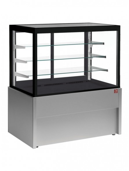 Panoramische gekoelde uitstaltoonbank, geventileerd, 4 niveaus, zonder reserve - GRIJS