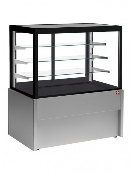 Panoramic refrigerated display counter, ventilated, 4 levels, without storage room - GREY