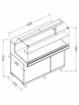 Refrigerated display counter EN & GN, low window, static, without reserve