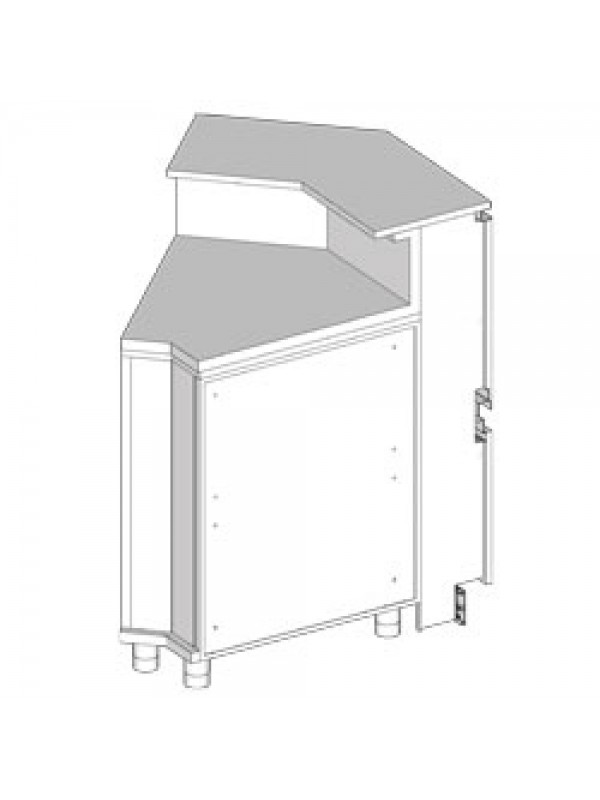 Neutral angle - closed 45°, with service tablet