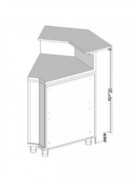 Neutral angle - closed 45°, with service tablet