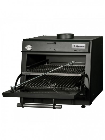 Charcoal oven-BBQ, GN 1/1 (60 Kg/h)/Black