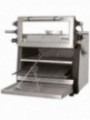 Four-BBQ  à charbon, GN 1/1 (60 Kg/h) - Porte relevable/Inox