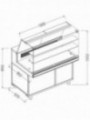 Static hot and cold snack display counters _high glass, unit at distance
