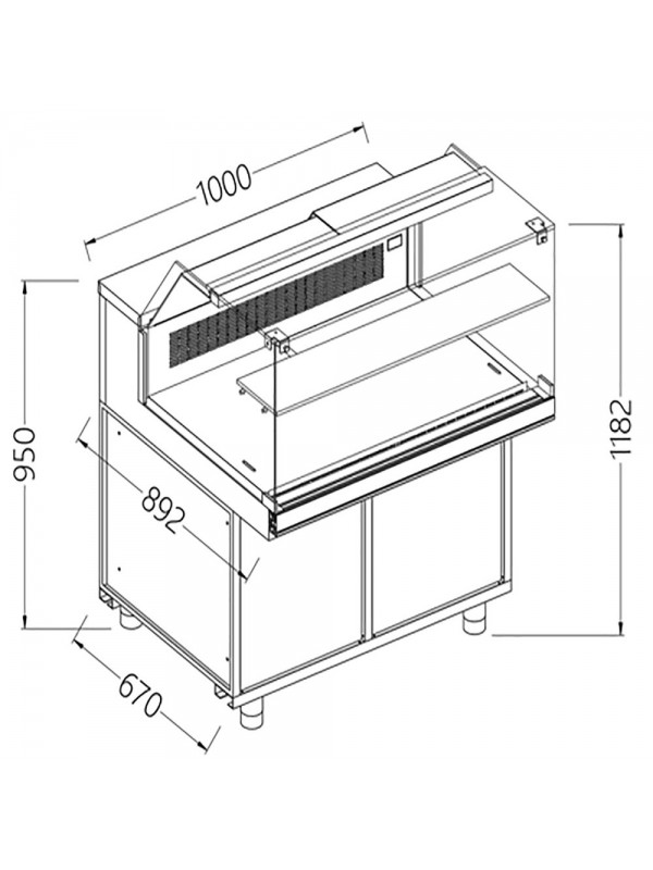 Refrigerated & heated display counter EN & GN, low glass, static, without reserve