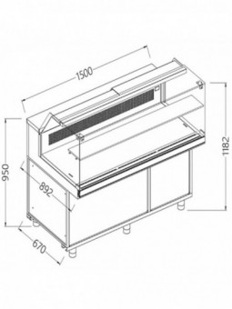 Refrigerated & heated display counter EN & GN, low glass, static, without reserve