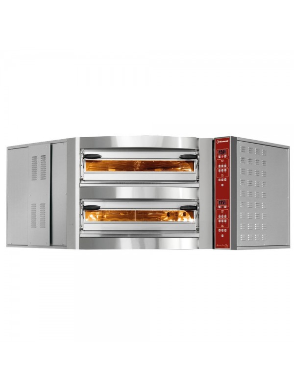 Electric oven corner unit, 2 chambers, 2x 8 pizzas Ø 350 mm