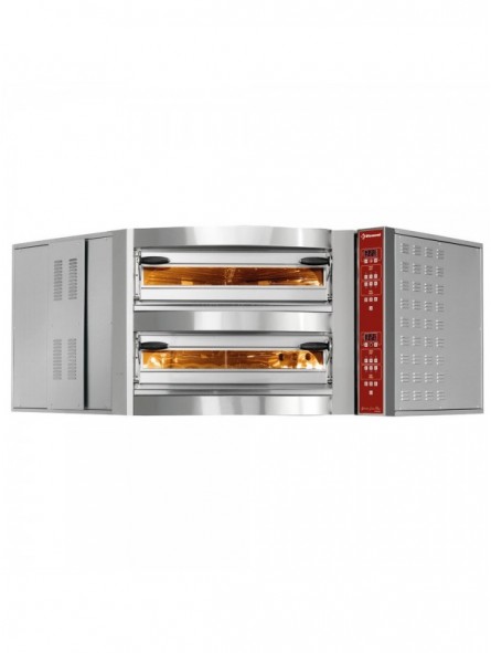 Electric oven corner unit, 2 chambers, 2x 8 pizzas Ø 350 mm