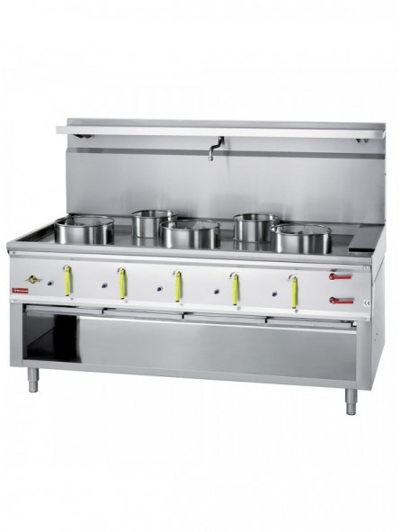 Wok-fornuis 5 branders met watergordijn