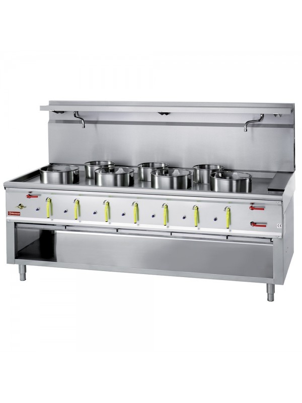 Wok stove 7 burners with water curtain