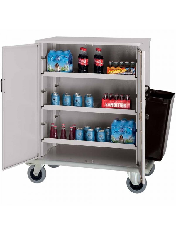 Closed carriage for minibars filling