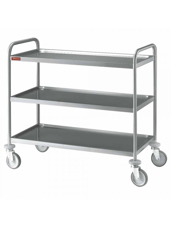 Serving trolley stainless steel 3 levels