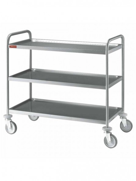 Serving trolley stainless steel 3 levels