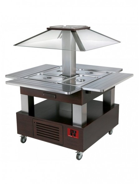 Island Buffet - Refrigerated salad bar, 4x GN1/1-150 (Wengé wood)