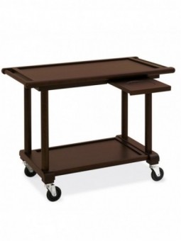 Trolley service, 2 levels. "wengé" wood, dressage shelf