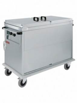Carriage Bain-Marie 2x GN 1/1, 2 T°c, lids, cupboard with tilting door