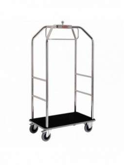 Carriage for luggage & cloakroom "chromed", 2 wheels with brakes