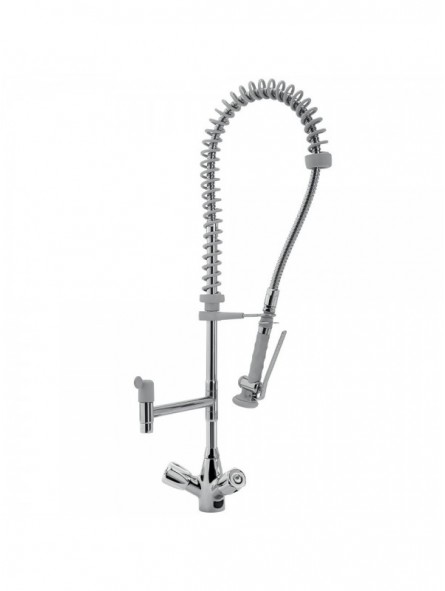 Nozzle stainless steel and faucet with mixer "Heavy-Duty" (exit MONO)