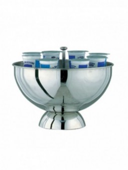 Stainless steel yoghurt holder, "refrigerated x ice cubes"
