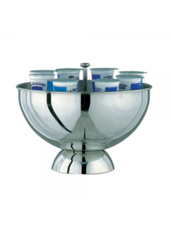 Stainless steel yoghurt holder, "refrigerated x ice cubes"