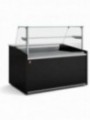 Neutrale vitrine toonbank, hoog glas, met neutrale opbergruimte - ZWART