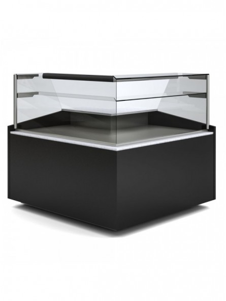 Open angle 90°, ventilated, high glass - BLACK