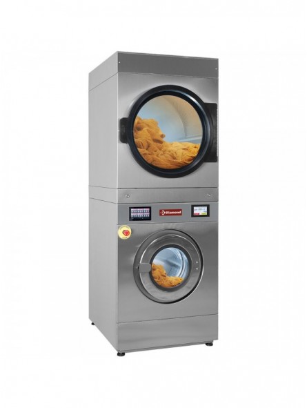 Wasmachine met super centrifugering 14 kg (elektrisch) + roterende droogmachine 14 kg (gas) TOUCH SCREEN