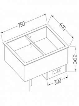 Element bain-marie 2 GN 1/1