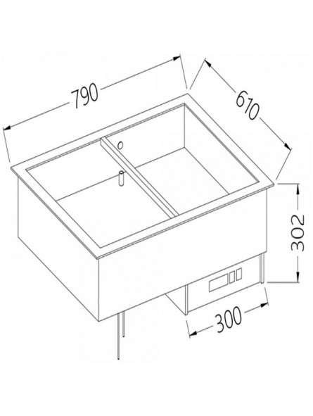 Element bain-marie 2 GN 1/1