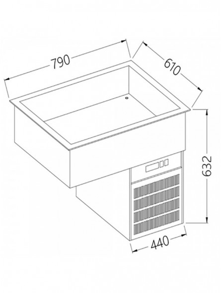 Refrigerated basin element 2x GN 1/1