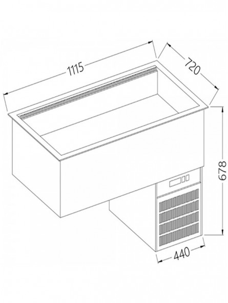 Refrigerated basin element, ventilated, 3x GN 1/1