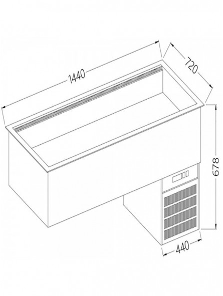 Refrigerated basin element, ventilated, 4x GN 1/1