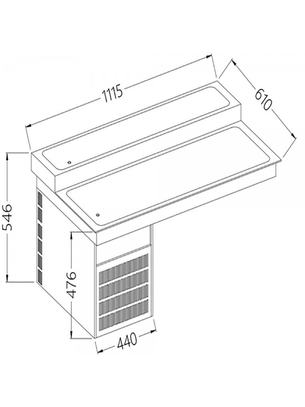 Refrigerated top element, 2 levels, 3x GN 1/1