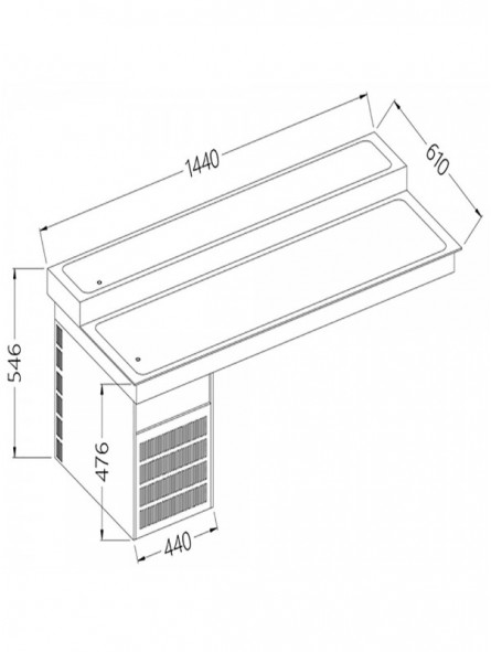 Refrigerated top element, 2 levels, 4x GN 1/1