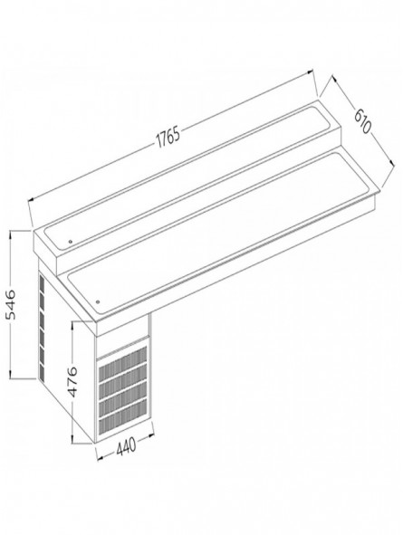 Refrigerated top element, 2 levels, 5x GN 1/1
