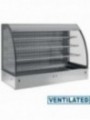 Wall with sink and open display on 3 levels (with curtain), refrigerated, ventilated, 4x GN 1/1 (without hermetic unit)