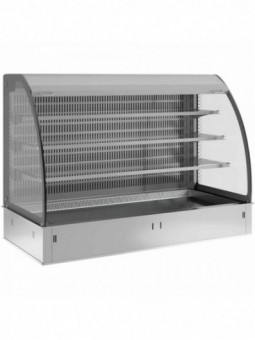 Wall with top and open display on 3 levels (with curtain), refrigerated, ventilated, 5x GN 1/1 (without hermetic unit)