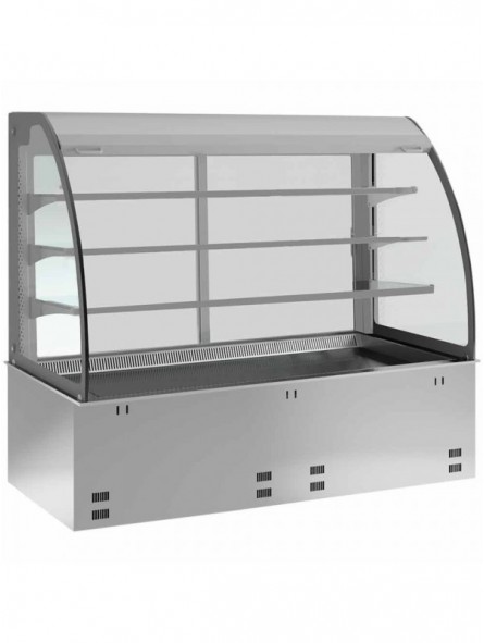 Element sink and open display on 3 levels (with curtain), refrigerated, ventilated 2x GN 1/1 (without hermetic unit)