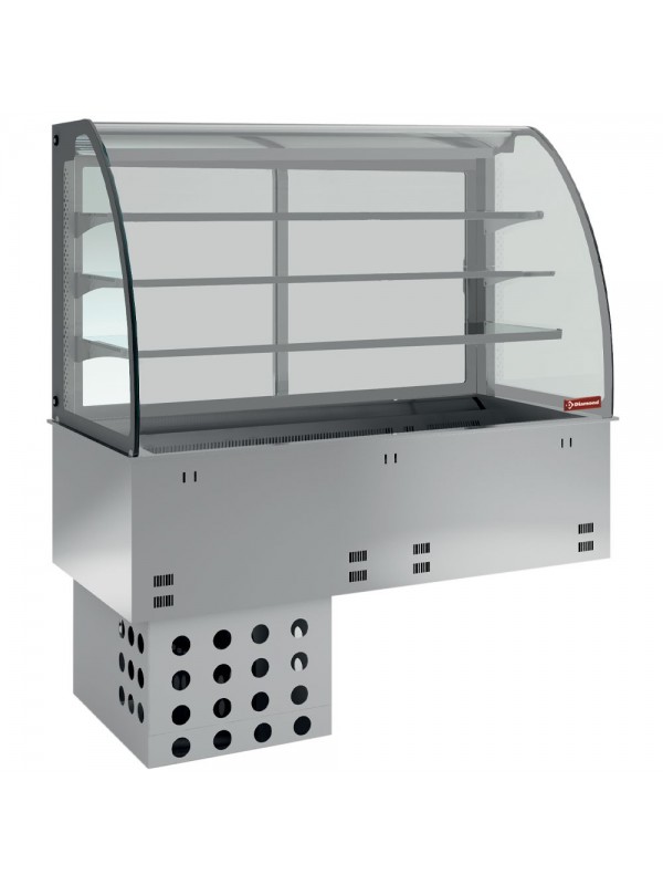 Elément cuve et vitrine sur 3 niveaux fermée, réfrigérées, ventilées, 3x GN 1/1