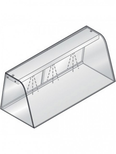 Display with lighting element (LED), closed with sliding doors
