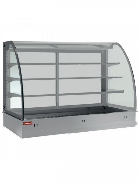 Element top and open display on 3 levels (with curtain), refrigerated, ventilated, 2x GN 1/1 (without hermetic unit)