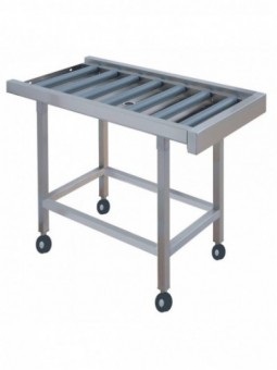 Roller conveyor on castor wheels (PVC rollers)