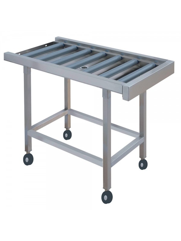 Roller conveyor on castor wheels (PVC rollers)